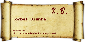 Korbel Bianka névjegykártya